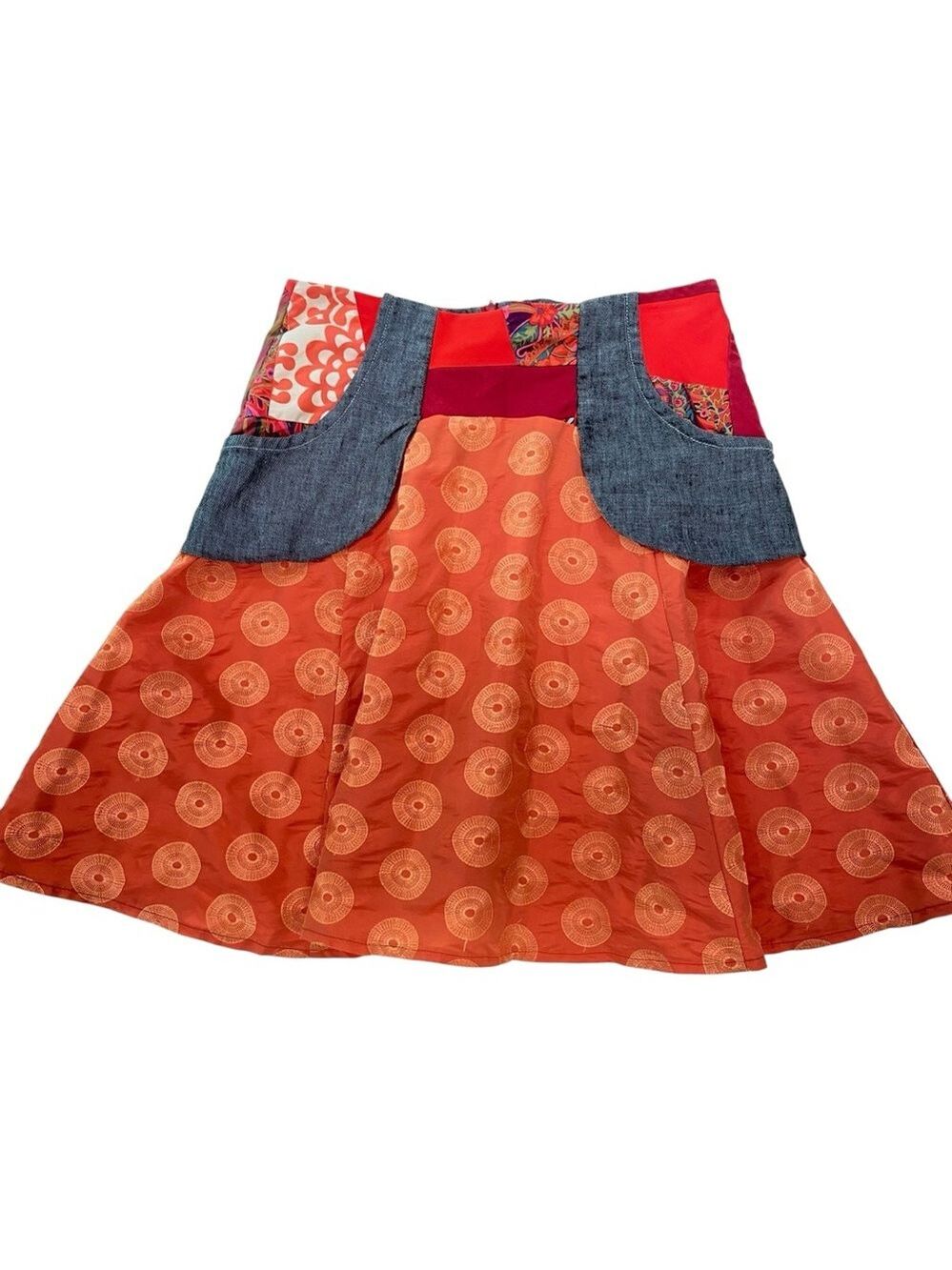 Myco Anna stunning skirt unique design recycled materials A-line pockets size 2